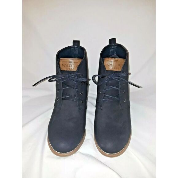 Ladies wedge heeled "waterline" bootie from Nautica/Navy blue/Size 8 - Picture 1 of 8